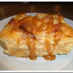 White Chocolate Bread Pudding with Caramel Sauce