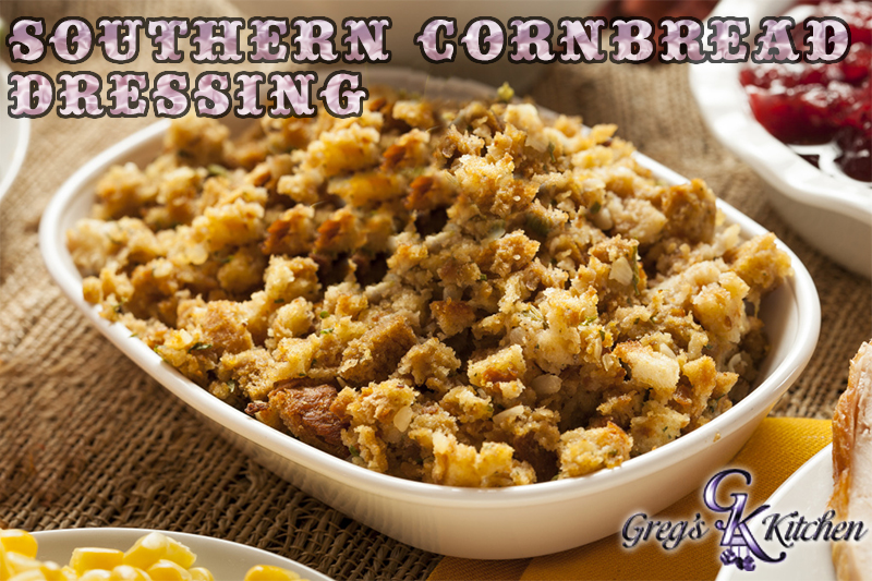 Homemade Thanksgiving Stuffing Made with Bread and Herbs