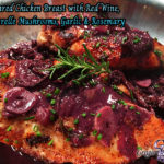 Pan-Seared Chicken Breast with Red Wine, Chanterelle Mushrooms, Garlic & Rosemary