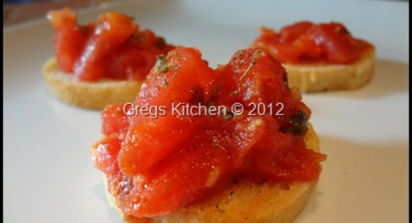 Tomato, Basil and Garlic Bruschetta