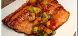Spicy Peach Glazed Salmon