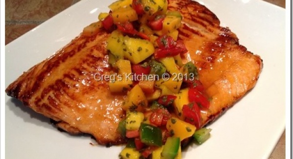 Spicy Peach Glazed Salmon