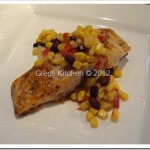 Roasted Red Pepper Salmon with Southwest Corn