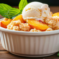 Air Fryer Peach Cobbler